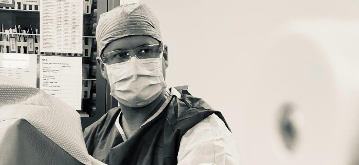 Dr. Ryan Blackwell in the operating room.